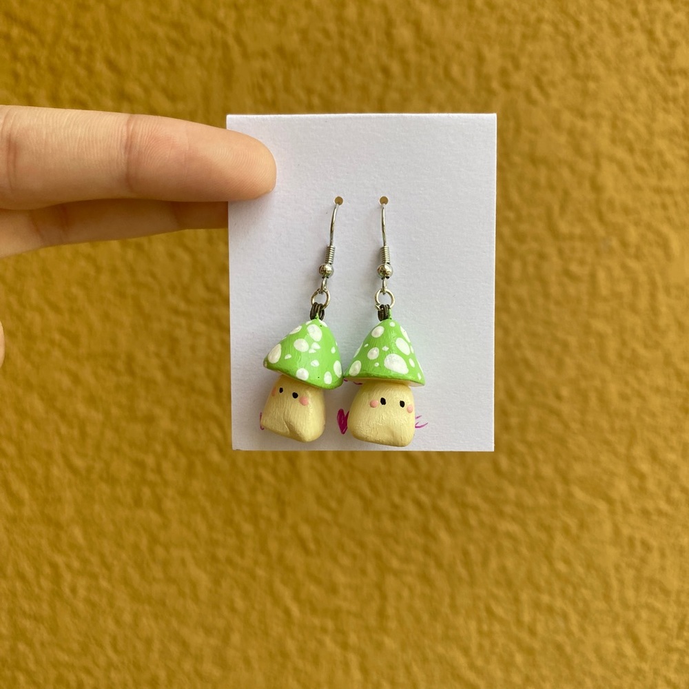 Handmade Mushroom Boi Earrings 🧡